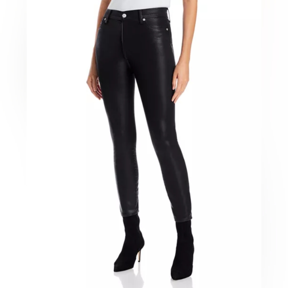 New Seven for All Mankind b(air) Coated High Waist Ankle Skinny Jeans- Size 24